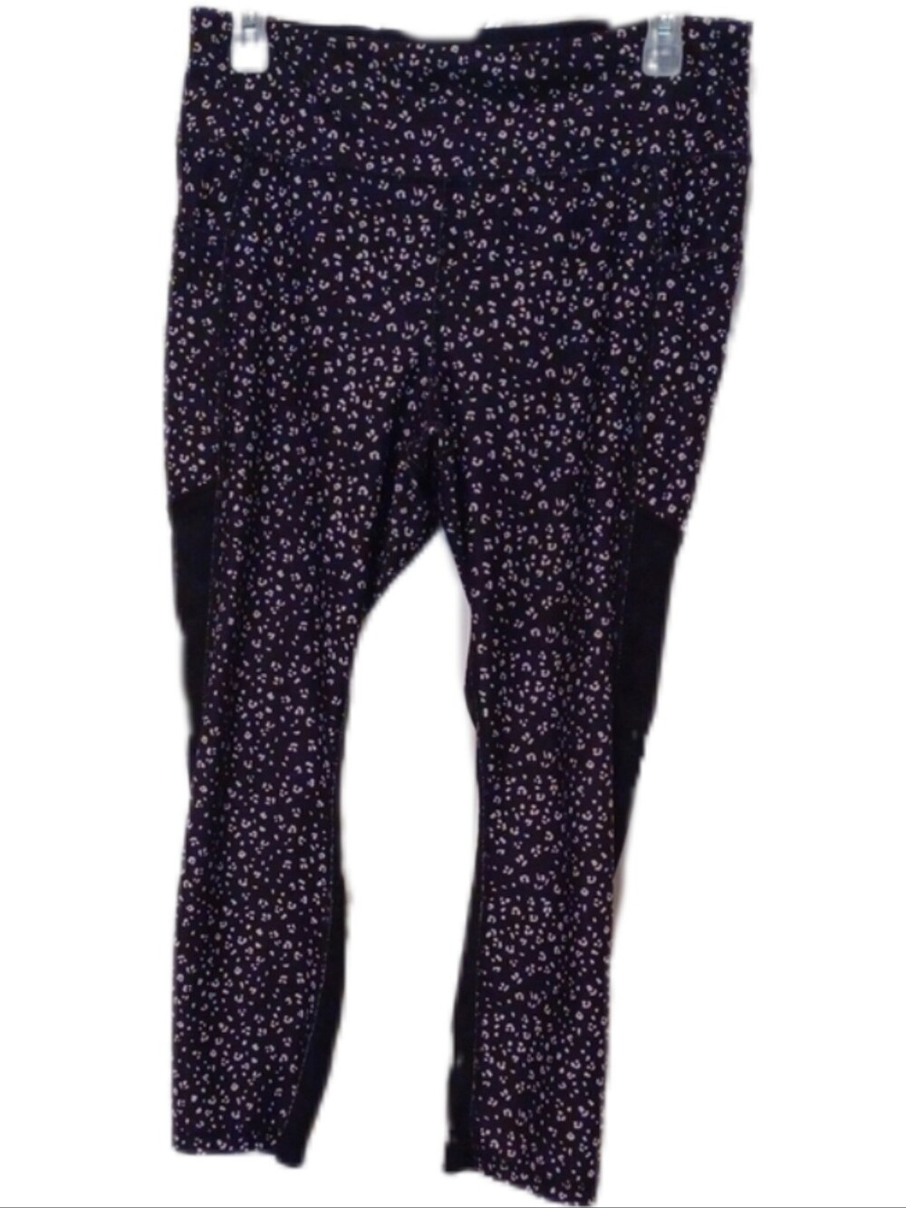 × Juicy Couture Black Leggings with White Speckle Print Size Large
